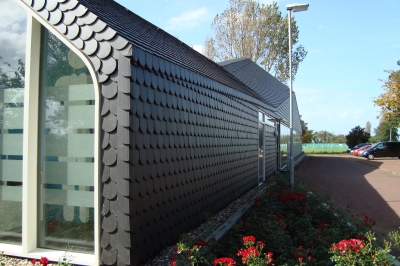 Crest Biber tile roof and walling